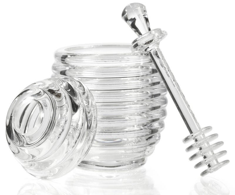 Prodyne Acrylic Honey Jar With Server, Off-white Medium - Image 1